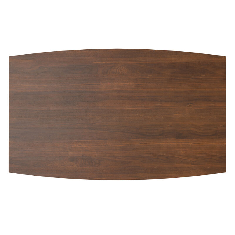 Draper SOLID WOOD and Rubberwood 66 inch x 40 inch Rectangle Mid Century Modern Dining Table in WALNUT WOOD image number 7