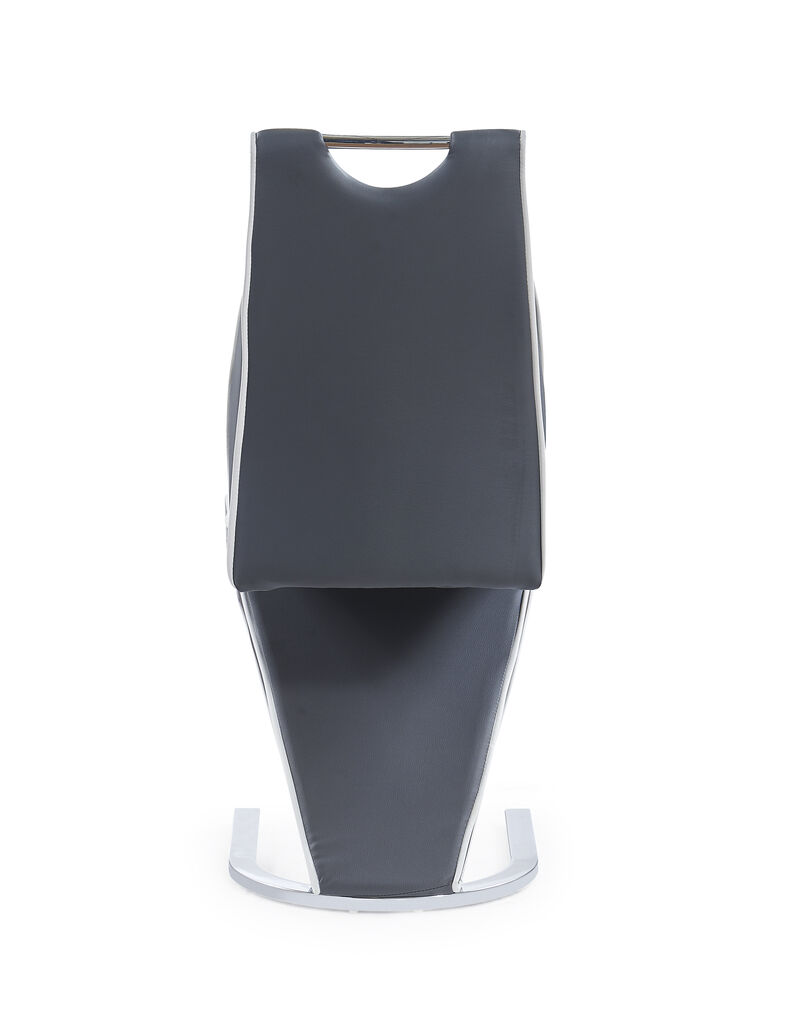 Modern Grey Upholstered Dining Chairs Set of 2 image number 2