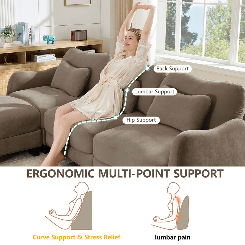 Camtun Curved Design U-Shaped Sectional Sofa image number 7