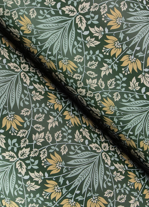 Woodbury Evergreen Floral Damask Wallpaper