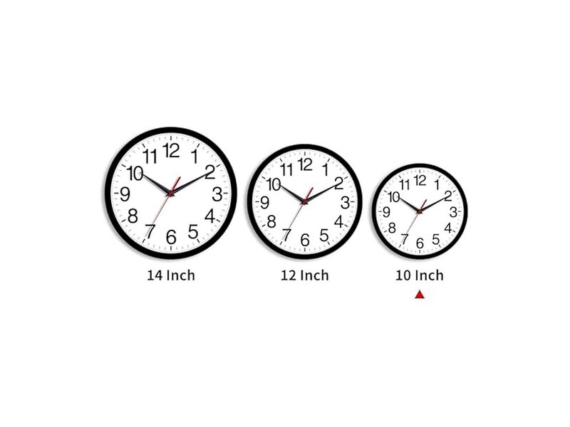 Black Wall Clock 10 Inch Silent Non Ticking Modern Battery Operated image number 2