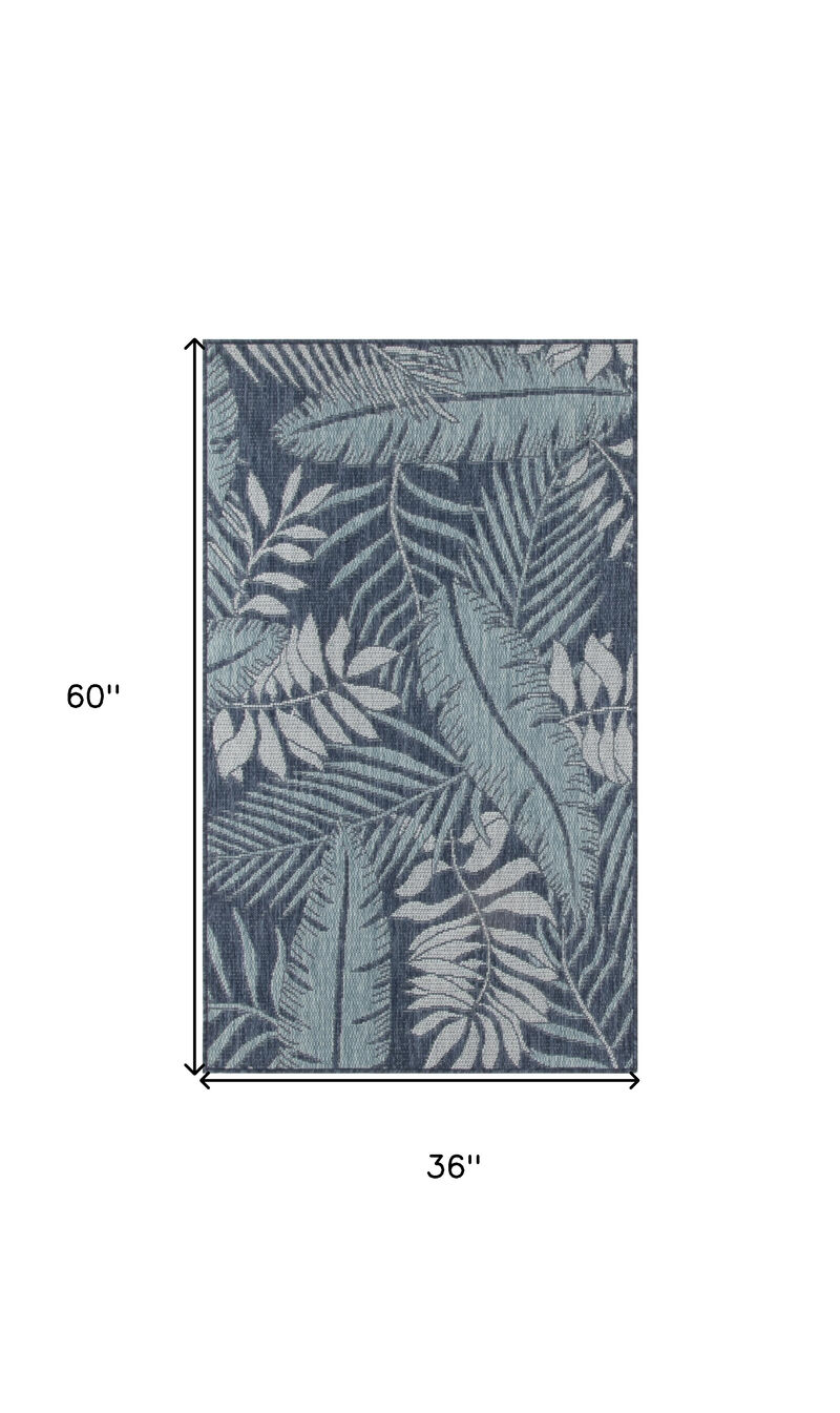 HomeRoots Palm Leaf Indoor Outdoor Area Rug image number 5