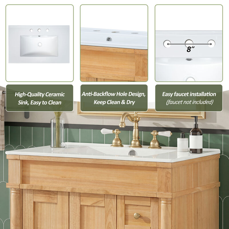 Famref 30-Inch Modern Bathroom Vanity image number 6