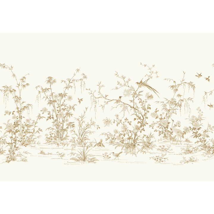 Flowering Vine Chino White Wall Mural