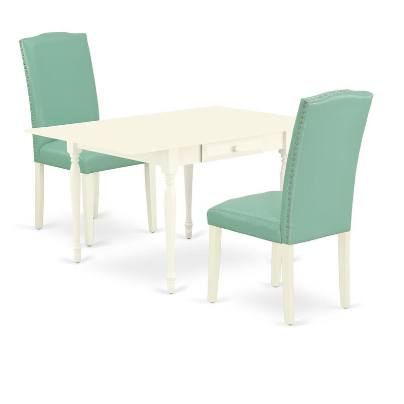 East West Furniture Dining Room Set Linen White