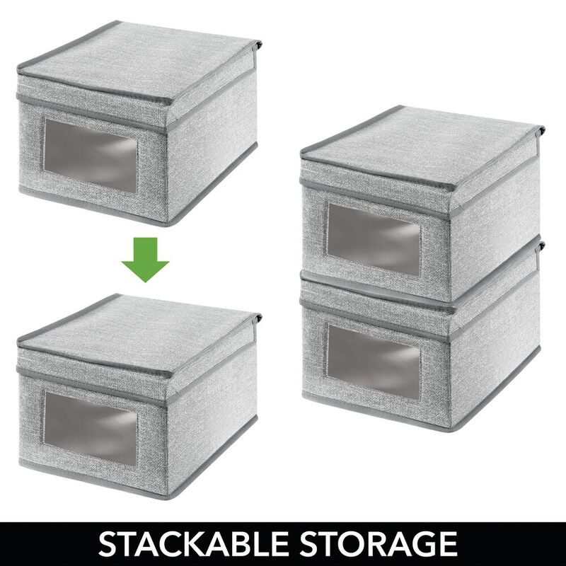 mDesign Soft Fabric Closet Storage Organizer Box image number 6