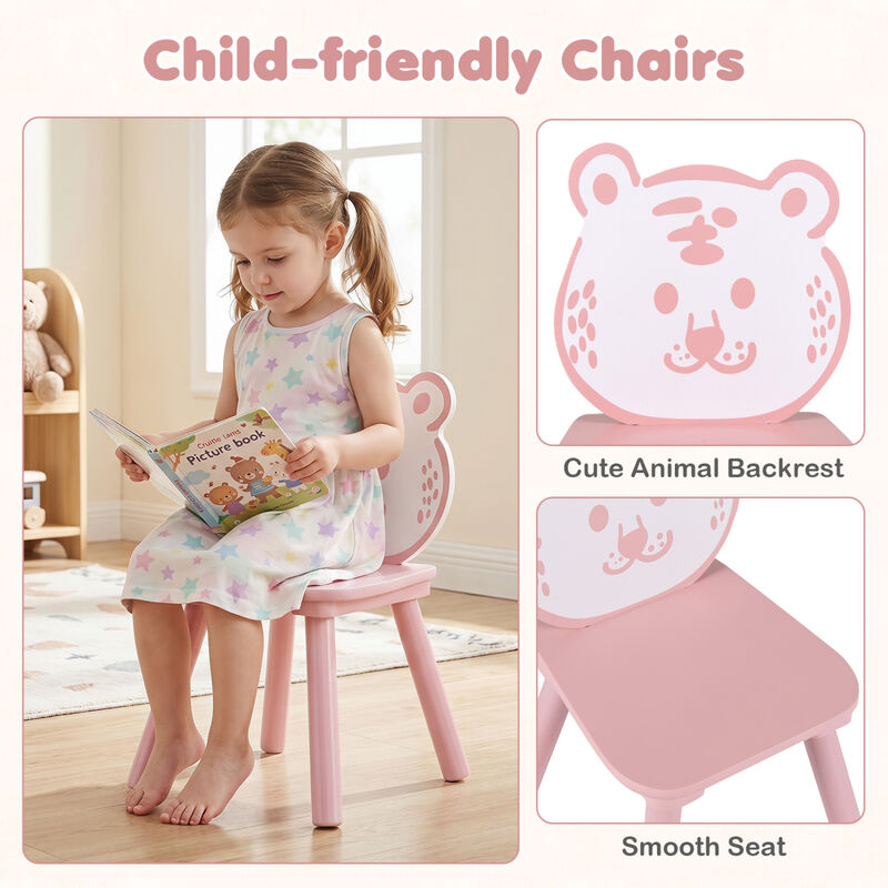 Kids Table and Chair Set 3PCS Animal Pattern Furniture Set image number 5