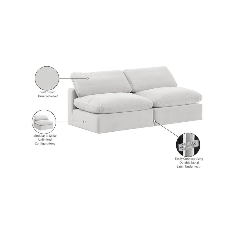 Meridian Furniture Comfy Cream Velvet Modular Sofa