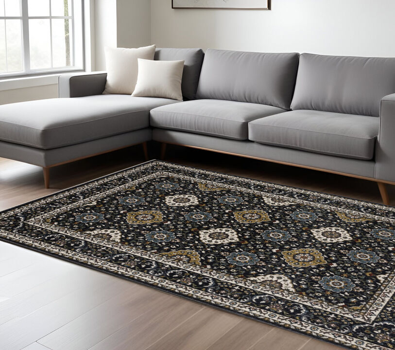 HomeRoots Medallion Runner Rug With Fringe
