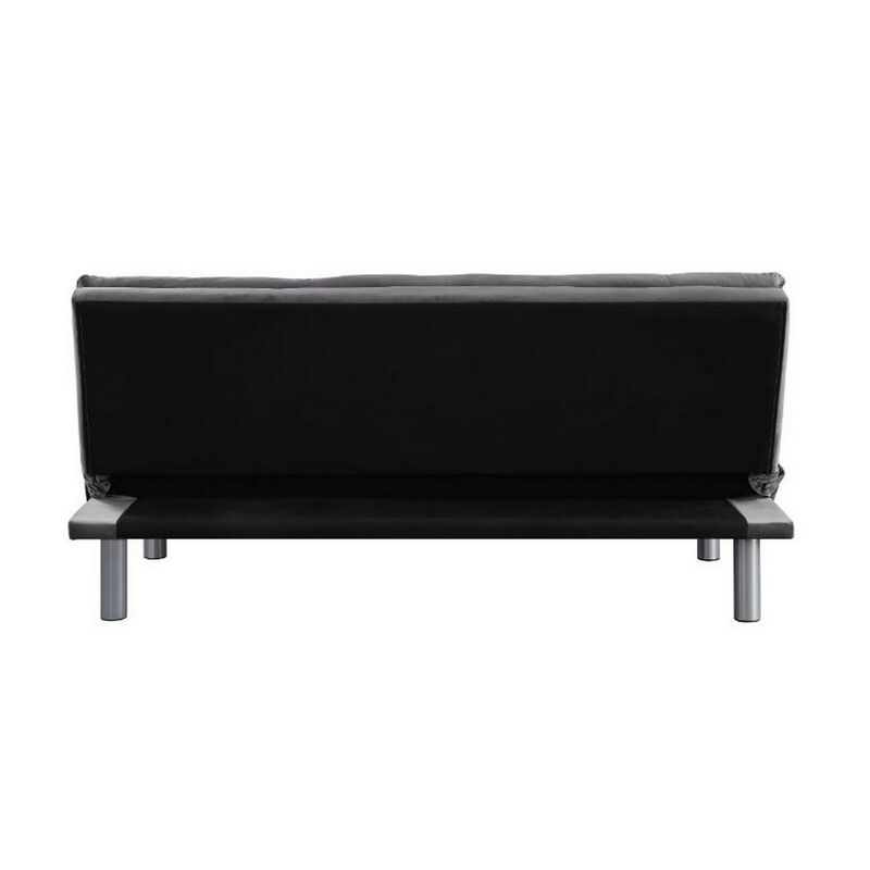 Adjustable Sofa with Diamond Tufting and Metal Legs, Gray-Benzara image number 4