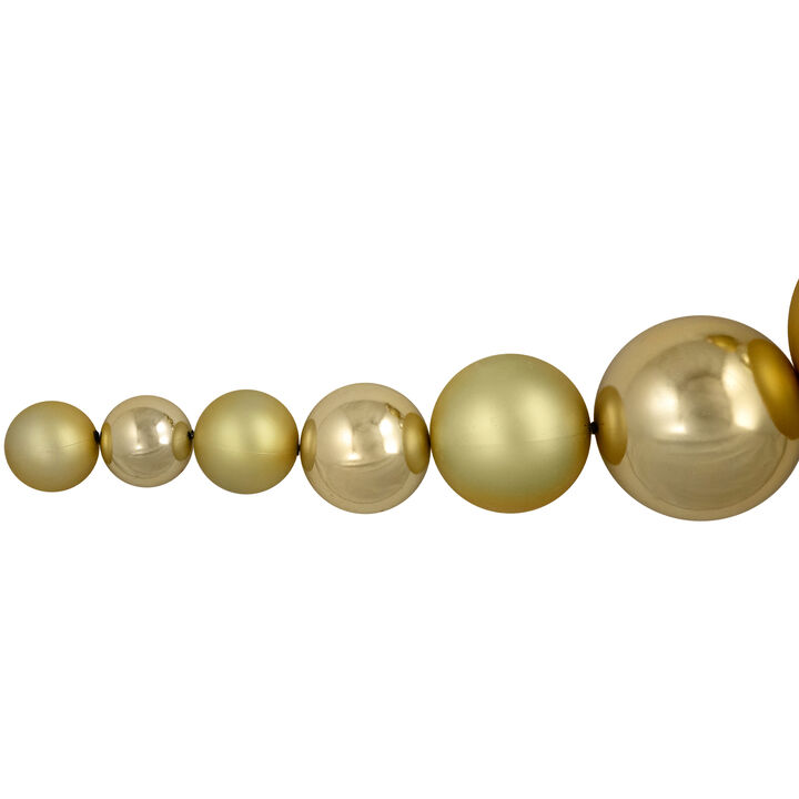 6' Gold Shiny and Matte Shatterproof Ball Christmas Swag