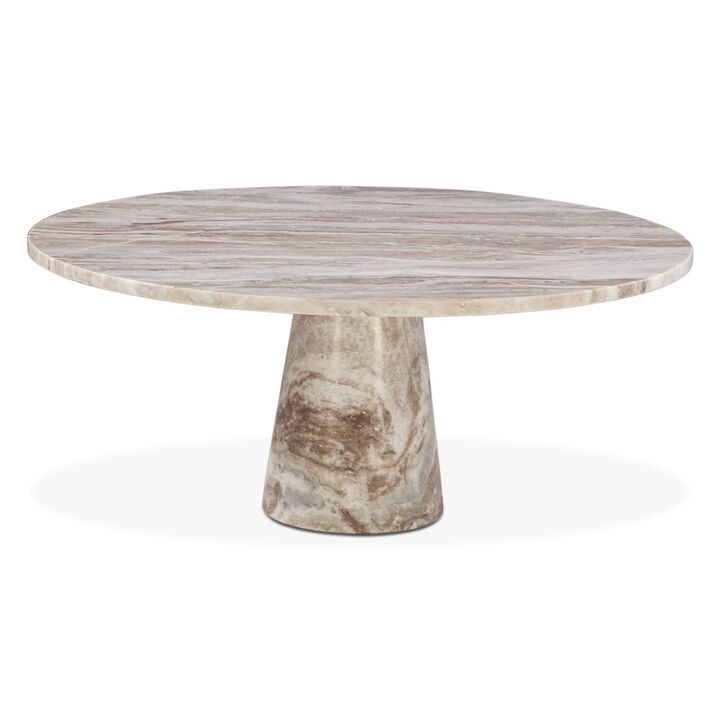 World Interiors Giza 38" Coffee Table in Brown Toronto Marble