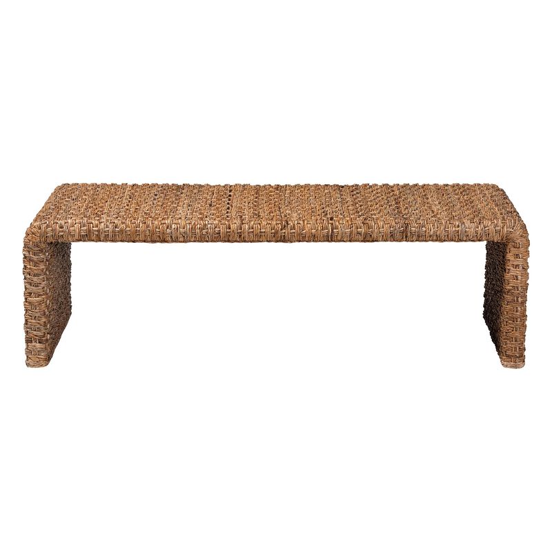 bali & pari Alda Handwoven Seagrass Coffee Table - Rustic Wicker Waterfall Accent Table for Living Room or Sunroom image number 1