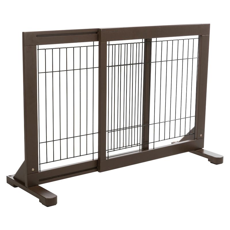 TRIXIE Adjustable Wooden Freestanding Pet Gate, Tall Step Over, Expands to 42.5" image number 0