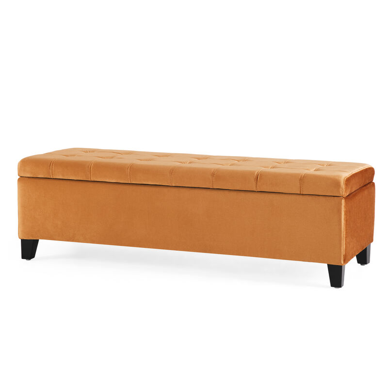 Merax Storage Ottoman,Rectangular Ottoman Bench,Upholstered Storage Bench