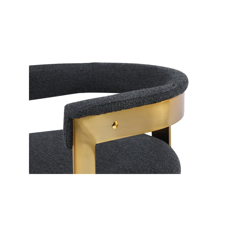 Meridian Furniture Romeo Black Boucle Fabric Dining Chair, Set of 2