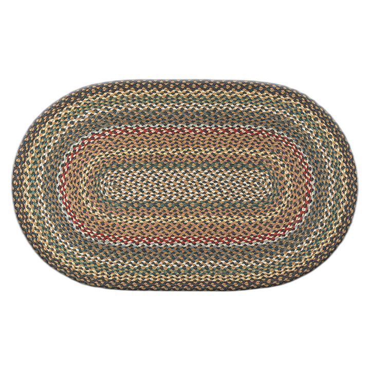 Earth Rugs C-51 Fir Ivory Oval Braided Rug 27 X 45
