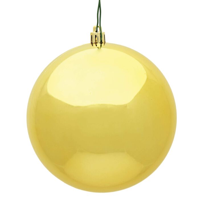 Vickerman 10" Honey Gold Shiny Ball Ornament.