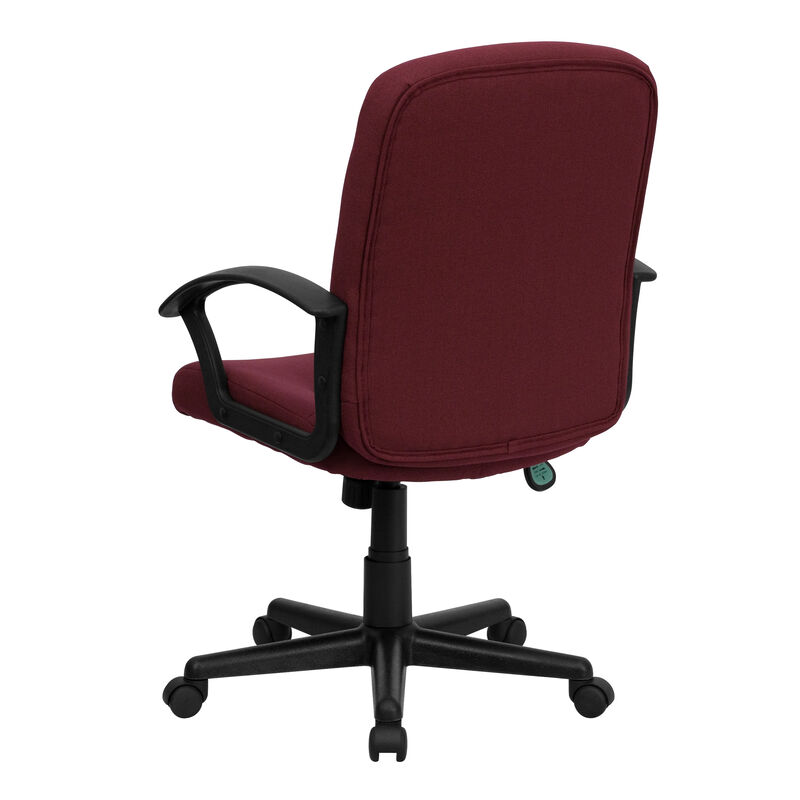 Garver Mid-Back Fabric Executive Swivel Office Chair with Nylon Arms image number 4