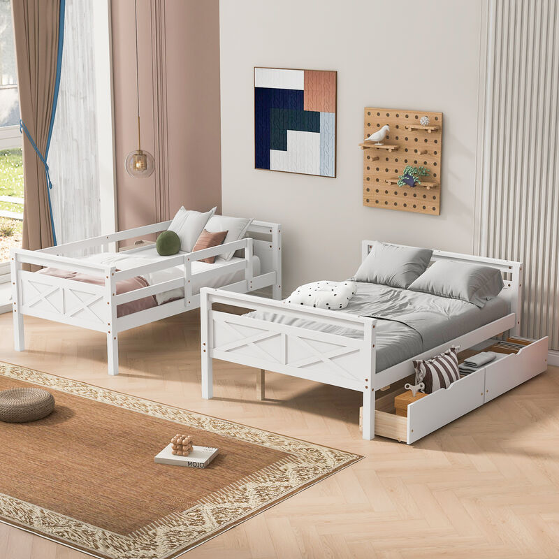 Merax Twin over Full Bunk Bed with Ladder