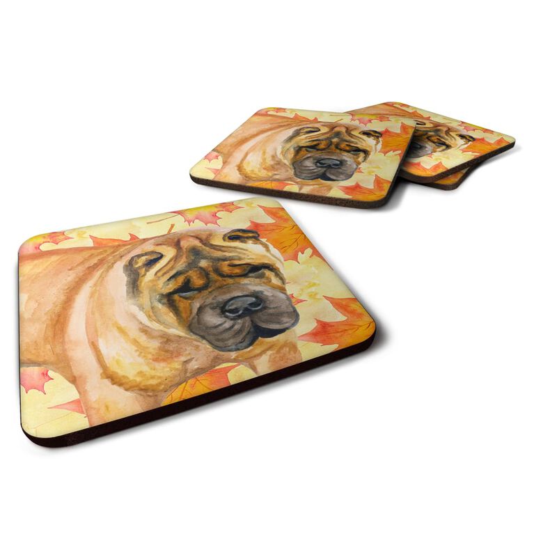 Caroline's Treasures Shar Pei Fall Decorative coasters, Multicolor