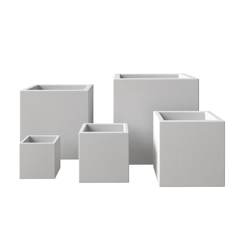 LeisureMod Fern Planter Set White