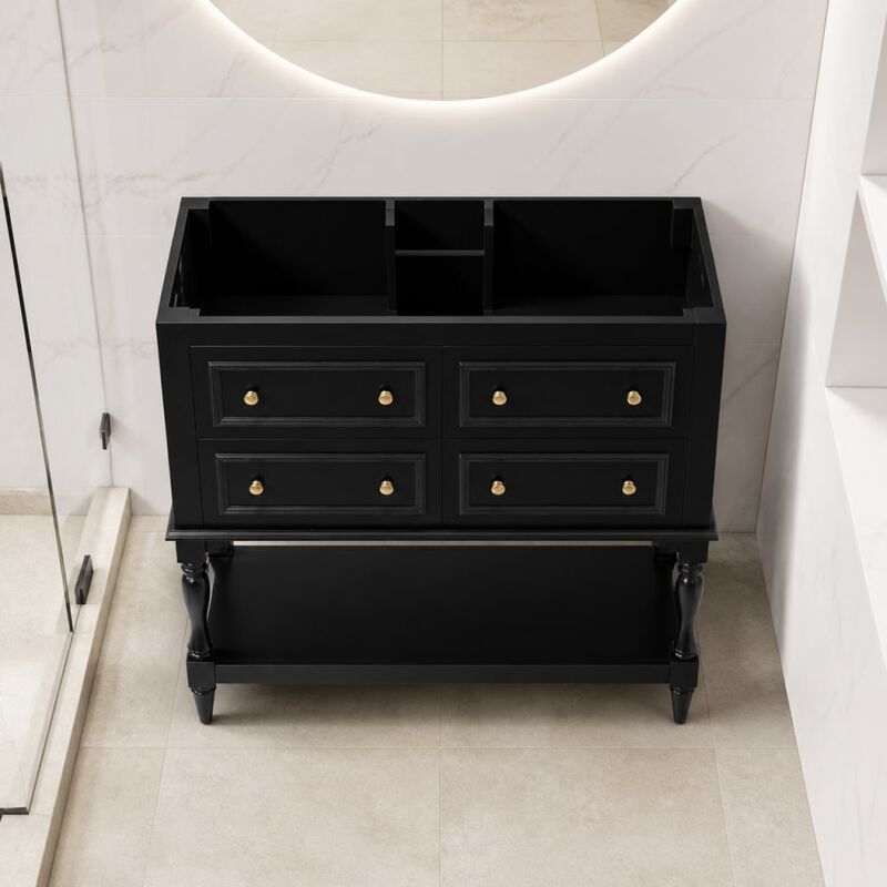 ELEMENT ACE Free Standing 36-Inch Bathroom Vanity Cabinet with 4 Drawers, Solid Wood Frame, MDF Build for Bathroom Storage image number 2