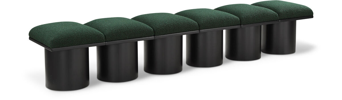 Meridian Furniture Pavilion Green Boucle Fabric Bench
