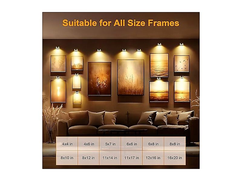 6 Pack Rechargeable Lights Battery Operated Sconces Wall Art Lighting Wireless image number 2