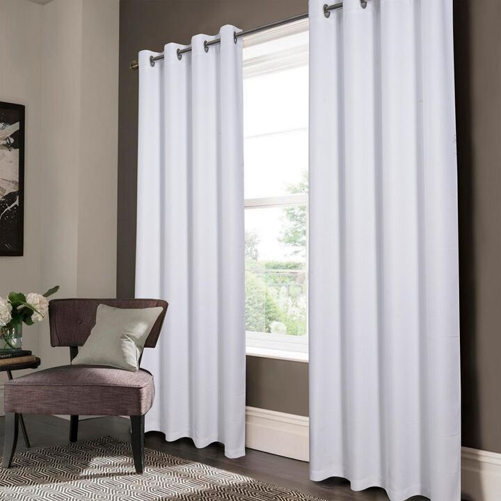 Lucas Jacquard Blackout Grommet Curtain Panel White by Olivia Gray
