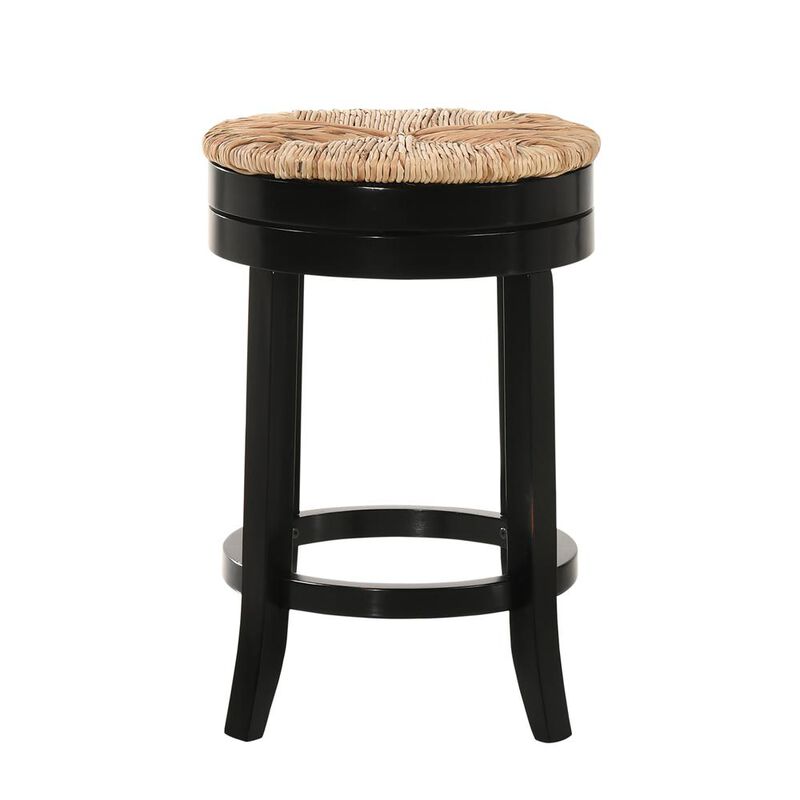 Carolina Living Irving 24 Swivel Rush Seat Counter Stool - Antique Black