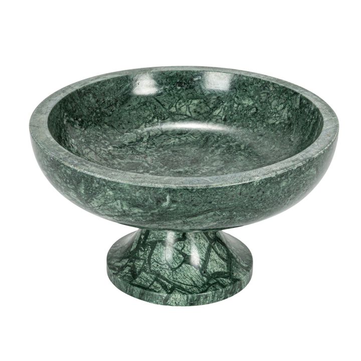 Marble Footed Pedestal Bowl, Green