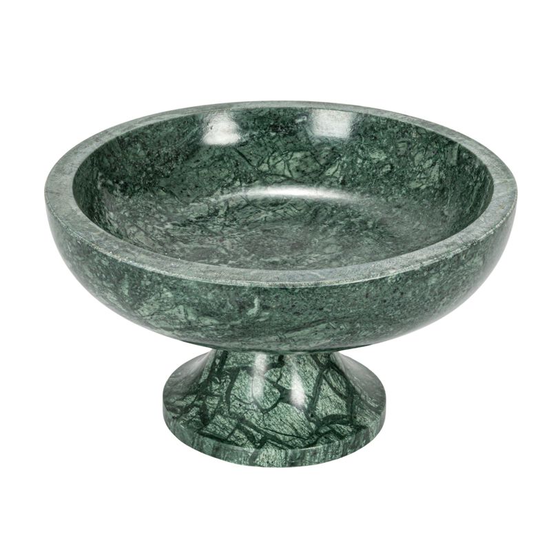 Marble Footed Pedestal Bowl, Green image number 0