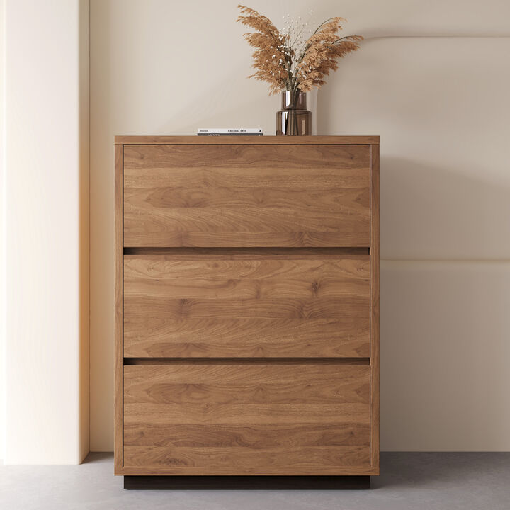 Wooden Cabinet with 3 Drawers for Living Room 32.48" Brown