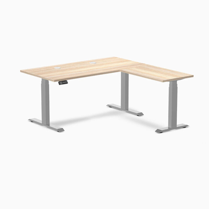 Desky Eco L-Shape Laminate Sit Stand Desk image number 0
