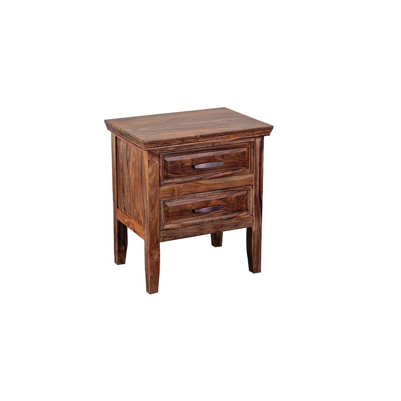 Porter Designs Sonora Solid Sheesham Wood Nightstand, Brown image number 0