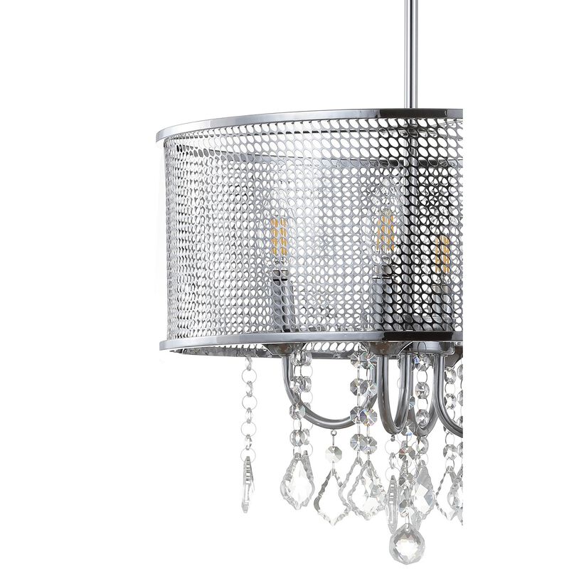 Avah Metal/Crystal Adjustable LED Drop Chandelier