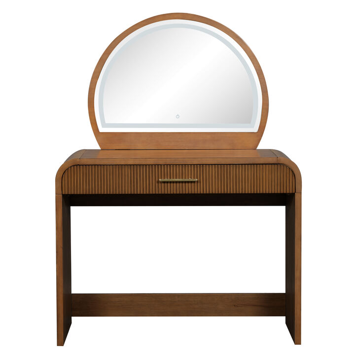 Merax Multi-Functional Curved Edge LED Makeup Vanity Table