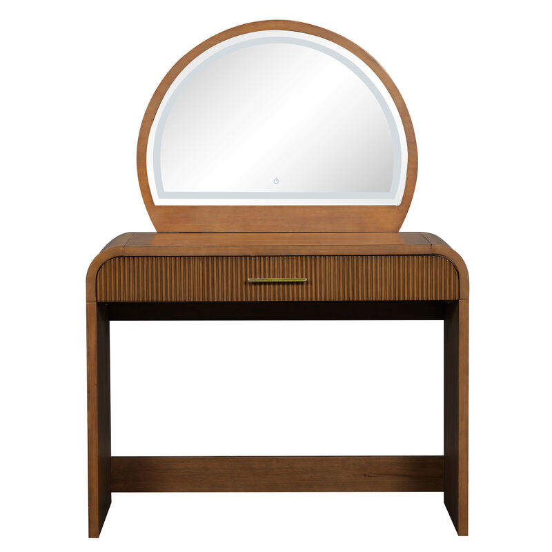 Merax Multi-Functional Curved Edge LED Makeup Vanity Table image number 0