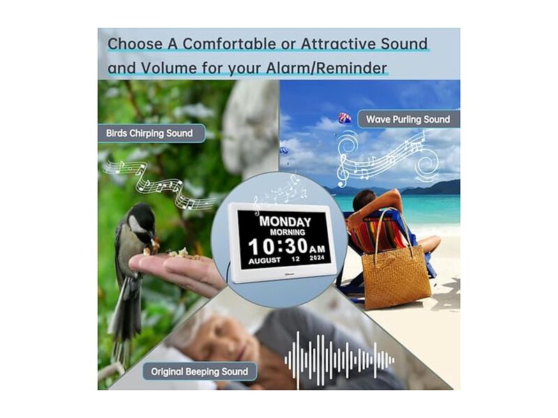 Dementia Digital Alarm Reminders Date Day Wall Clock Home Decor image number 3