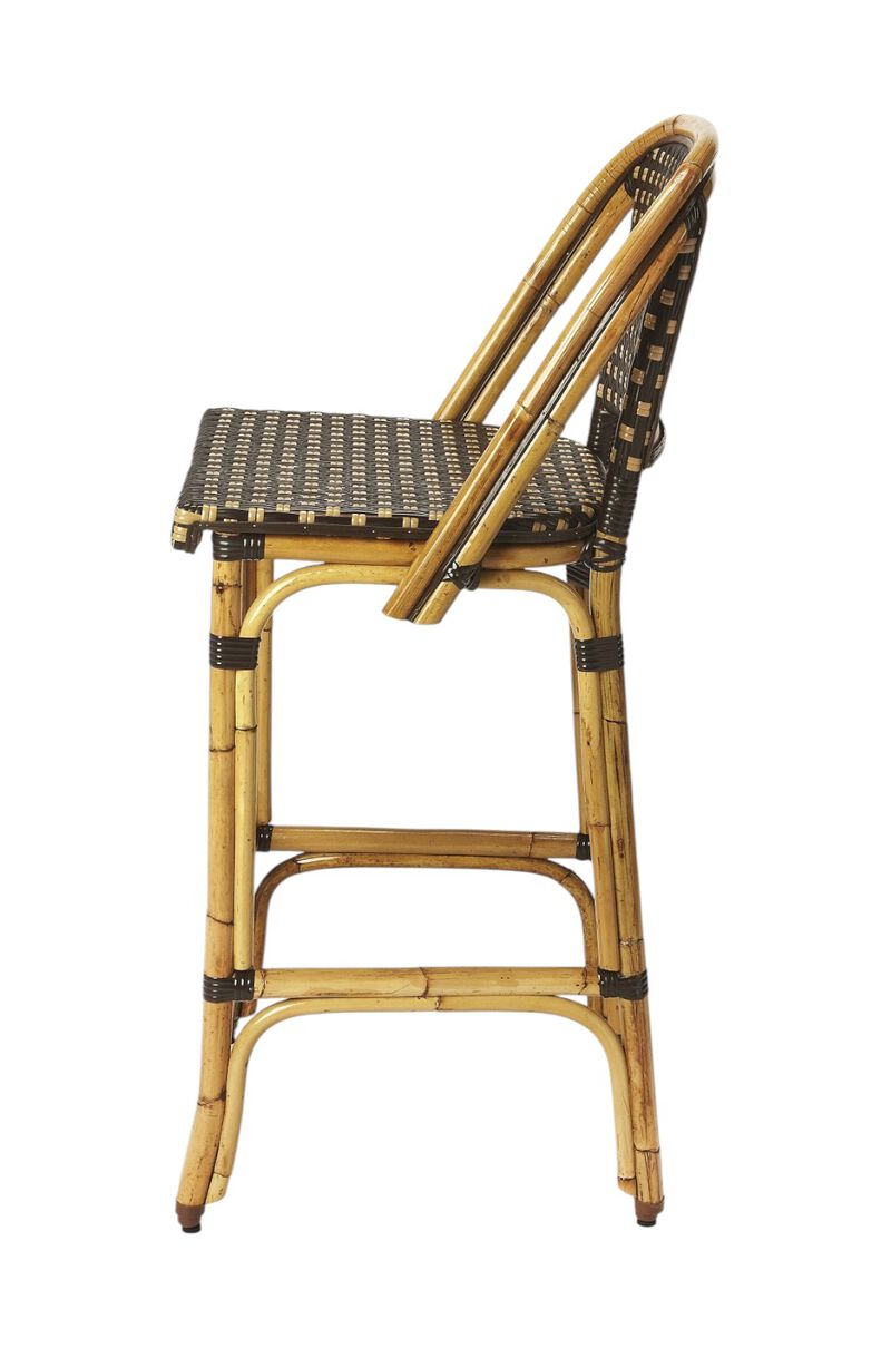HomeRoots 28" Brown Rattan Counter Height Bar Chair image number 4