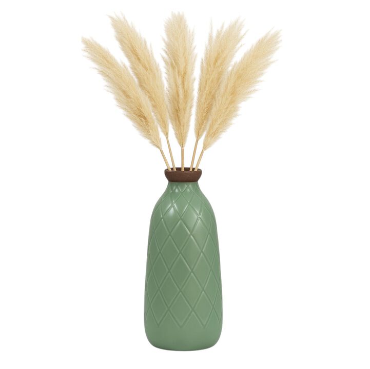 12" Plaid Textured Vase