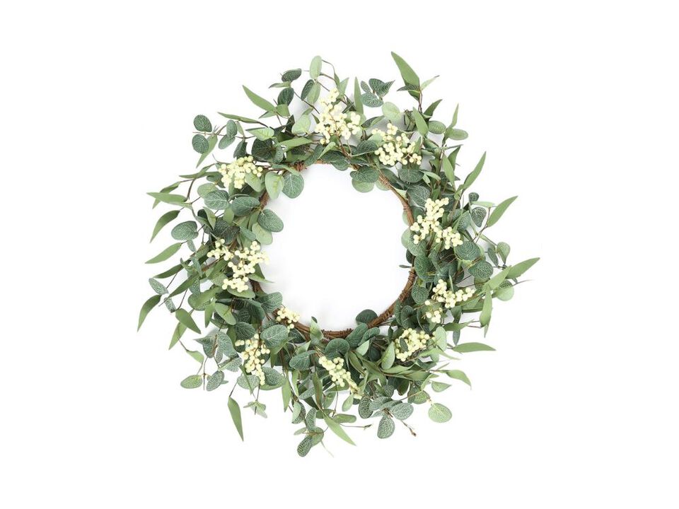 Eucalyptus Wreath Front Door Decor Green Farmhouse Seasonal Wall Hanging Home Wall