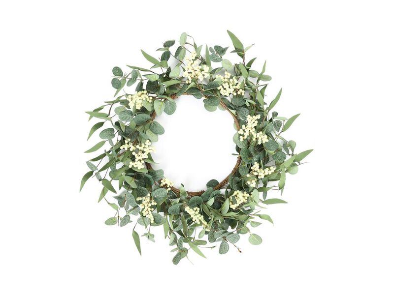 Eucalyptus Wreath Front Door Decor Green Farmhouse Seasonal Wall Hanging Home Wall image number 0