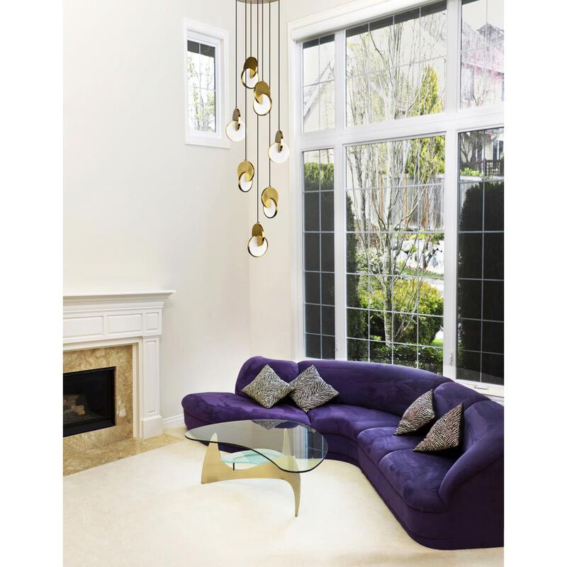 Tranche LED Pendant With Brushed Brass Finish