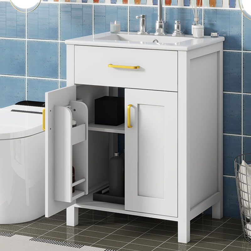 ELEMENT ACE Compact Bathroom Vanity Combo with Ceramic Sink and Soft Close Doors for Small Space Efficiency image number 8
