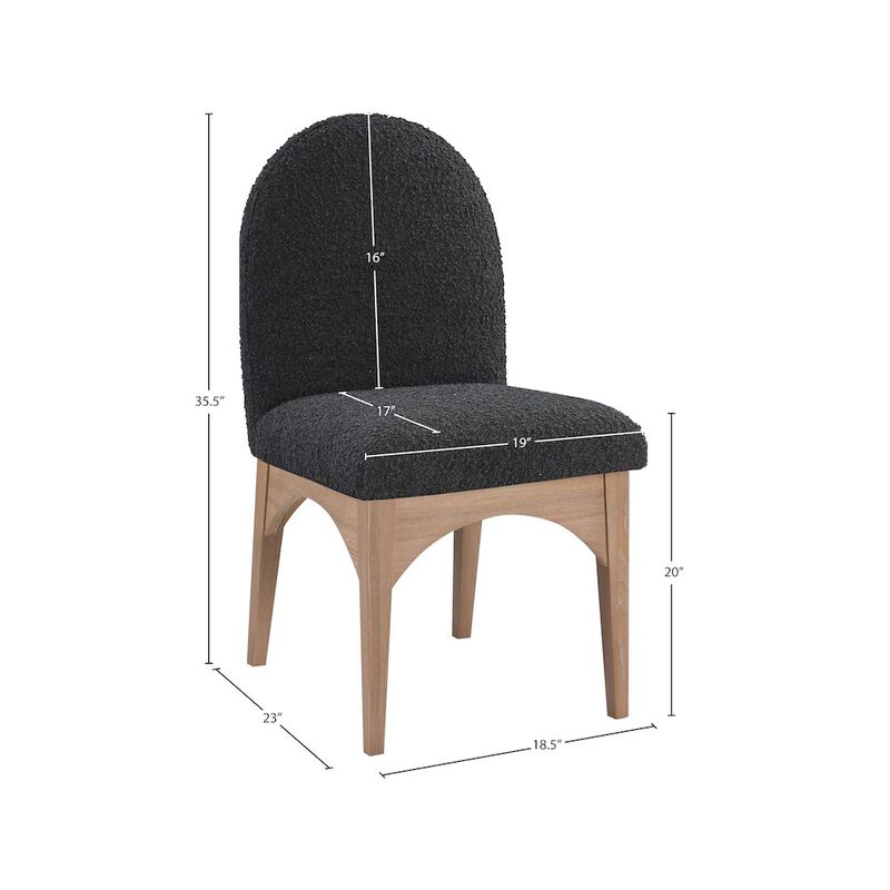 Meridian Furniture Waldorf Black Boucle Fabric Dining Chair