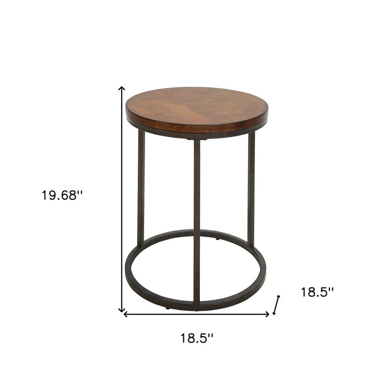 Homezia 20" Black And Gray Manufactured Wood Square End Table