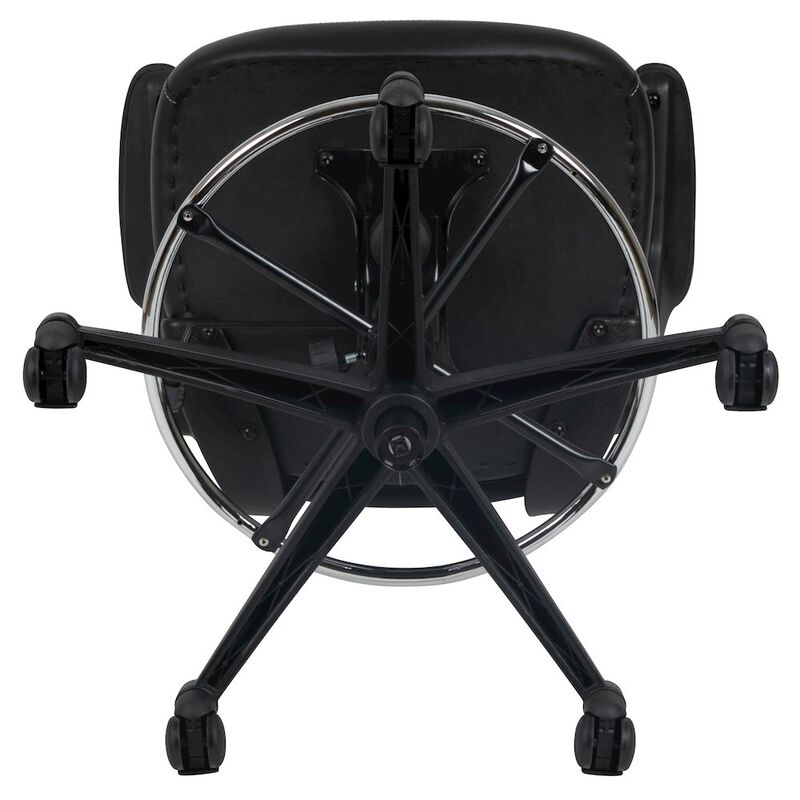 Flash Furniture Mid-Back Black Mesh Ergonomic Drafting Chair with LeatherSoft Seat image number 8