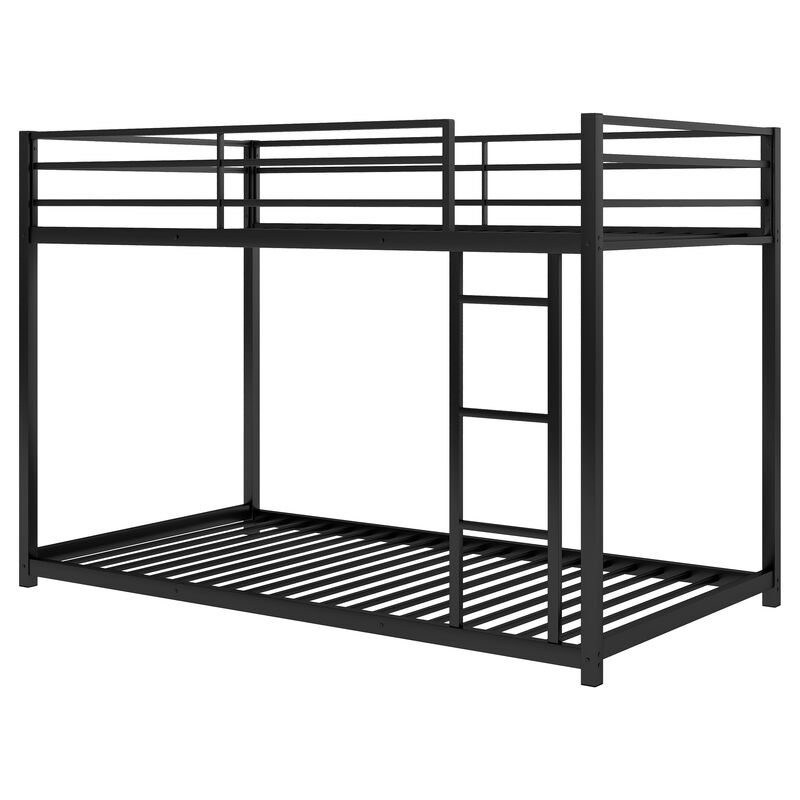 Merax Twin over Twin Metal Low Bunk Bed with Ladder